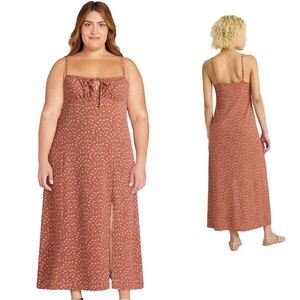 No Boundaries Brown Fairy Grunge Maxi Slip Dress Size XXL